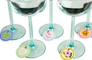 To The Market Garden Wine Glass Charms Drink Marker Charms - Set of 5 NEW